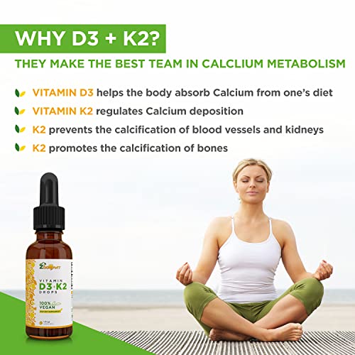 Zoomavit Vegan Liquid Drops Vitamin D3 K2 (MK7) 100 Plant Based