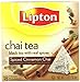 Lipton Pyramid Tea Bags, Spiced Cinnamon Chai, 18 Count (Pack of 6)
