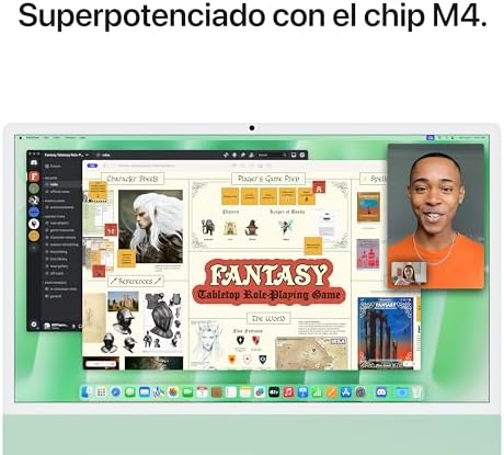 iMac Ordenador de Mesa Todo en uno con Chip M4, CPU y GPU de 10 núcleos: diseñado para Apple Intelligence, Pantalla Retina de 24″, 16 GB de Memoria unificada, SSD de 256 GB - Verde