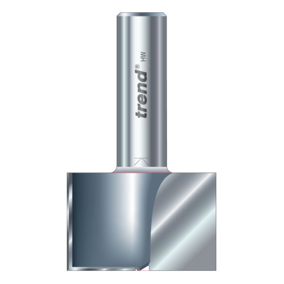 Trend Professional Straight Two Flute Router Cutter, 1/2 Inch Shank, 38.1mm Cut Diameter and 25mm Cut Length, Tungsten Carbide Tipped, 4/12X1/2TC