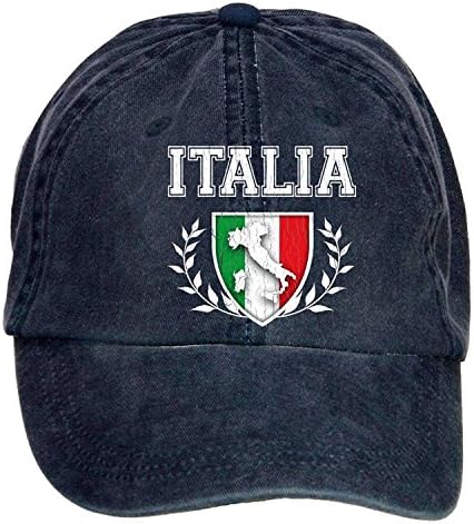 Liyo Vintage Italian Flag Crest Washed Cap Navy