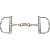 AJ Tack 3-Piece Copper Roller Dee Ring Snaffle Bit