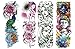 DaLin 4 Sheets Extra Large Temporary Tattoos for Women, Full Arm (Set 15)