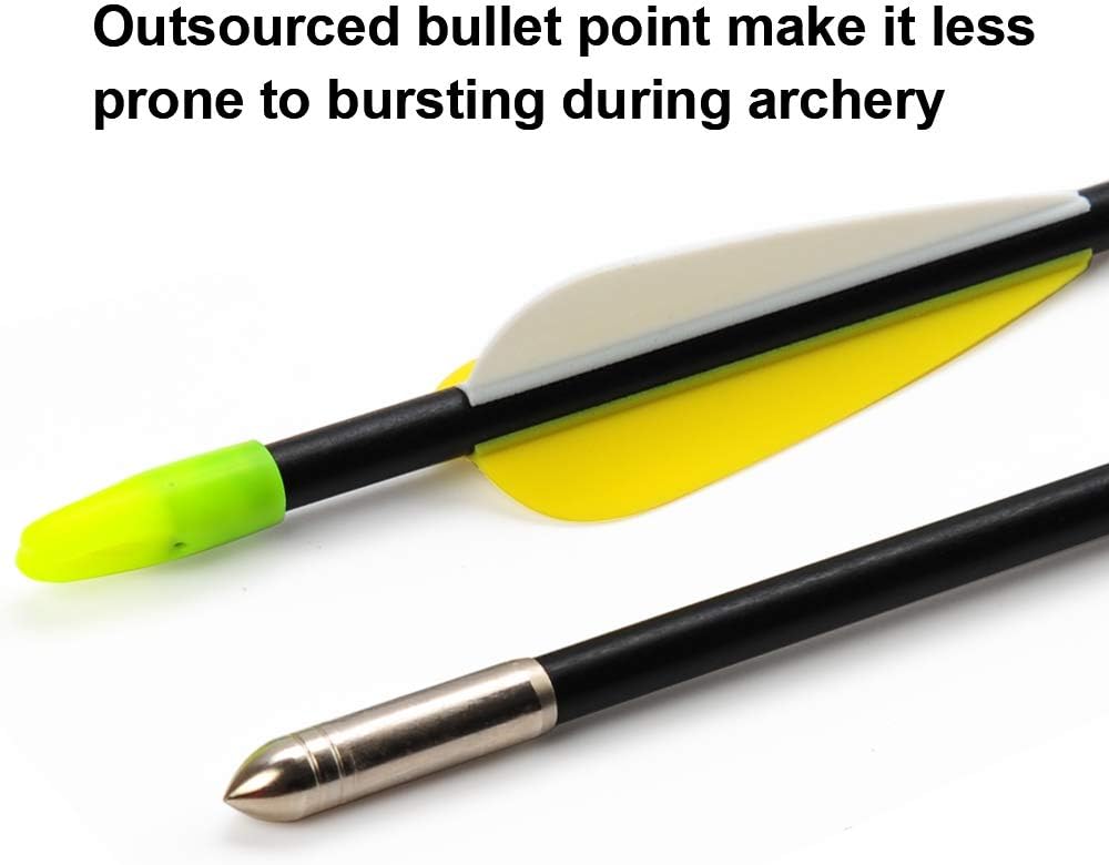 ANTSIR 28 Fiberglass Archery Target Arrows-Practice Arrows for Kids Youth or Beginners on Recurve Bow Traditional Bow Long Bow(Yellow Vanes Pack of 12) : Sports & Outdoors