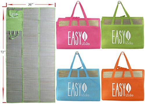 Enjoy Sunny Days at the Beach, Pool or picnic with the 36 X 72 Foldable Straw Beach Mat