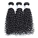 9A Brazilian Virgin Curly Hair 3 Bundles with Closure (10 12 14 +10, Free Part) 100% Unprocessed Brazilian Kinky Curly Human Hair Weave with Closure Thick Ends