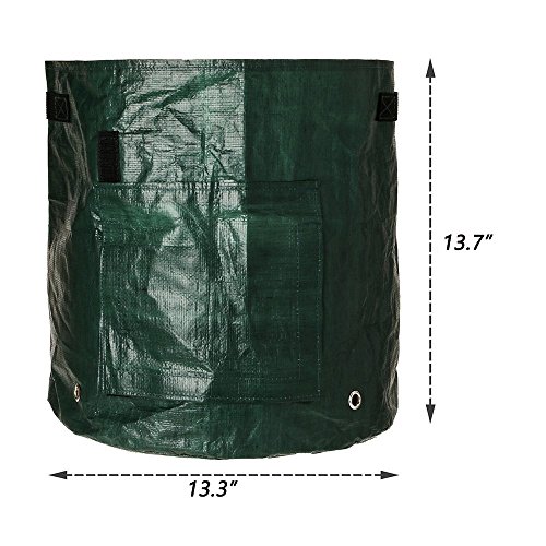 Outdoorfly Grow Bags 2-Pack 7 Gallon Potato Planter Grow Bags Indoor Grow Bags with Access Flap Raised Garden Bed for Planting Vegetables, Taro, Radish, Carrots, Onions(2PCS 7 Gal)