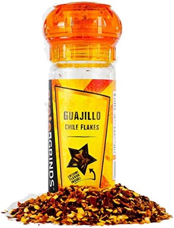 Guajillo Chile Flakes 1.5oz. Refillable Spice Grinder Bottle