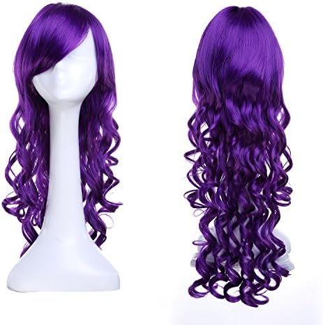 Prom Wig Christmas Halloween Colorful Wig Curls ,Adult Children Fashionable Curls Headdress ( Color : Dark purple )
