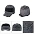 YOYEAH Men's Outdoor Newsboy Hat Winter Warm Thick Knit Beanie Cap Fleece Lined Skull Ski Cap with Visor Grey