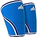 Knee Sleeves with Compression for Powerlifting - 7mm Neoprene Braces for Weightlifting, Olympic Bar Exercises and Sport | Wraps For Men and Women | OlympicForce by Clever Yellow - 1 Pair (4 Sizes)