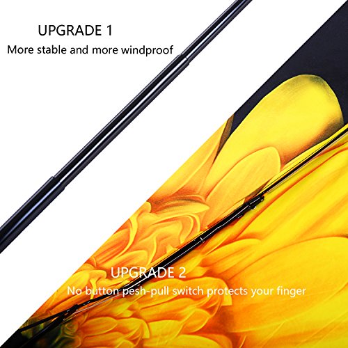 MuNiSa Mini Travel Sun Rain Umbrella Compact Parasol Lightweight Portable Outdoor Golf Umbrella with 95% UV Protection (Yellow Chrysanthemum)