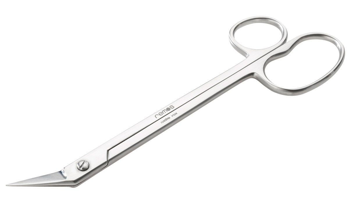 REMOS Toenail Scissors with Angled tip Made of Stainless Steel - 18 cm