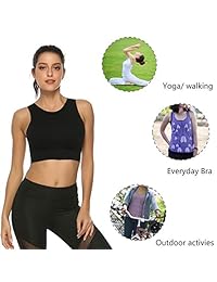 Sujetadores deportivos para dama con cuello alto y bajo impacto, acolchados extraíbles para yoga, correr, bailar, gimnasio