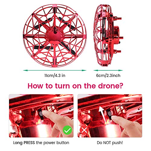 Delicacy Hand Operated Drone for Kids, Hands Free Mini Drones Helicopter with 2 Speed,360° Rotating Flying Ball Drone for Kids Toddlers, Indoor Flying Toys Gifts for Boys and Girls