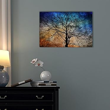 wallpapers Black Tree Branches On Canvas black tree branches on abstract colorful background home art