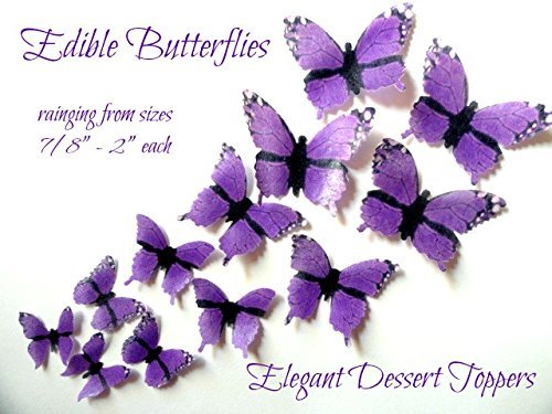 24 Purple Monarch Butterfly Small Medium Large Edible Decorative