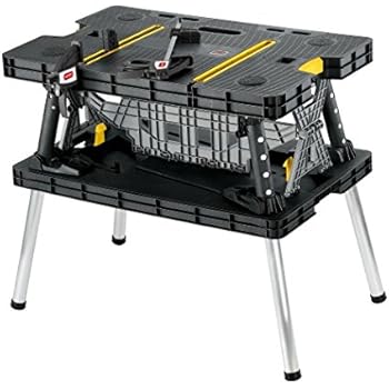 Keter Folding Table Work Bench For Woodworking Tools & Accessories with Clamps