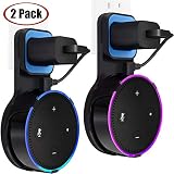 TOOVREN Outlet Echo Dot Wall Mount Stand Holder for Smart Home Speaker 2nd Generation Space-Saving Accessories - Short Charging Cable Included (2 Pack)