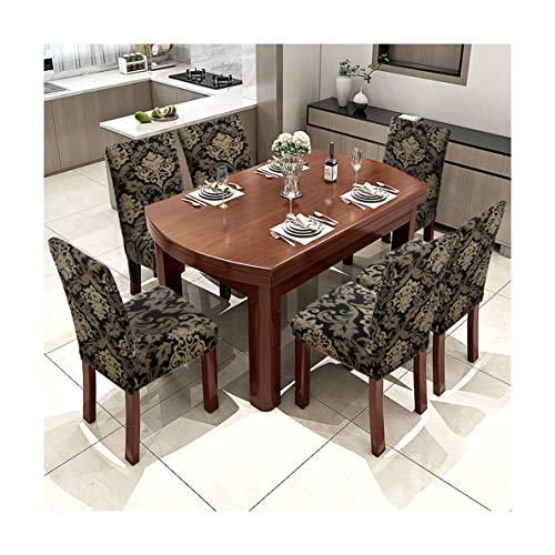 image for Fuloon Super Fit Stretch Jacquard Removable Washable Short Dining Chai