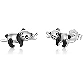 Animal Earrings 925 Sterling Silver Cute Panda/Koala/Sloth Stud Earrings Animal Jewelry Gift for Women Girls Hypoallergenic Earrings for Sensitive Ears