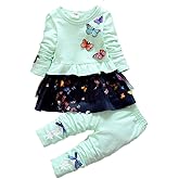 Yao Infant Little Baby Girls Clothing Set 2 Pieces Set Long Sleeve T Shirt and Skirt Pants