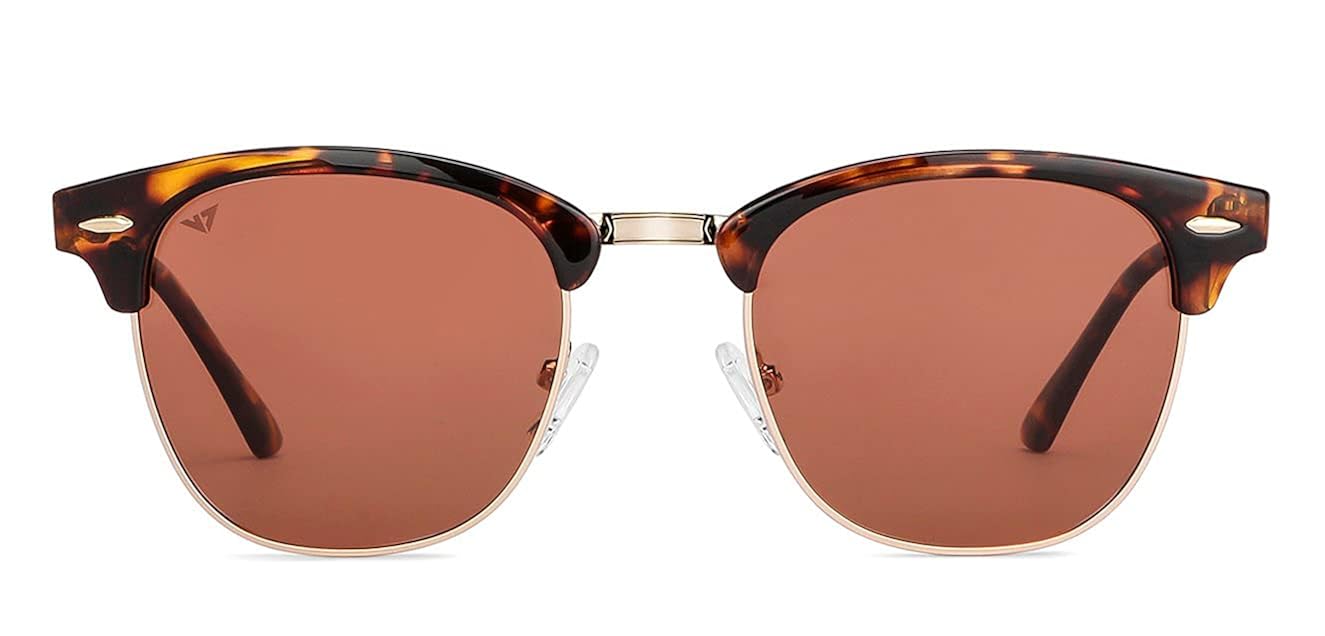 Buy Vincent Chase by Lenskart Brown Clubmaster Stylish Sunglasses