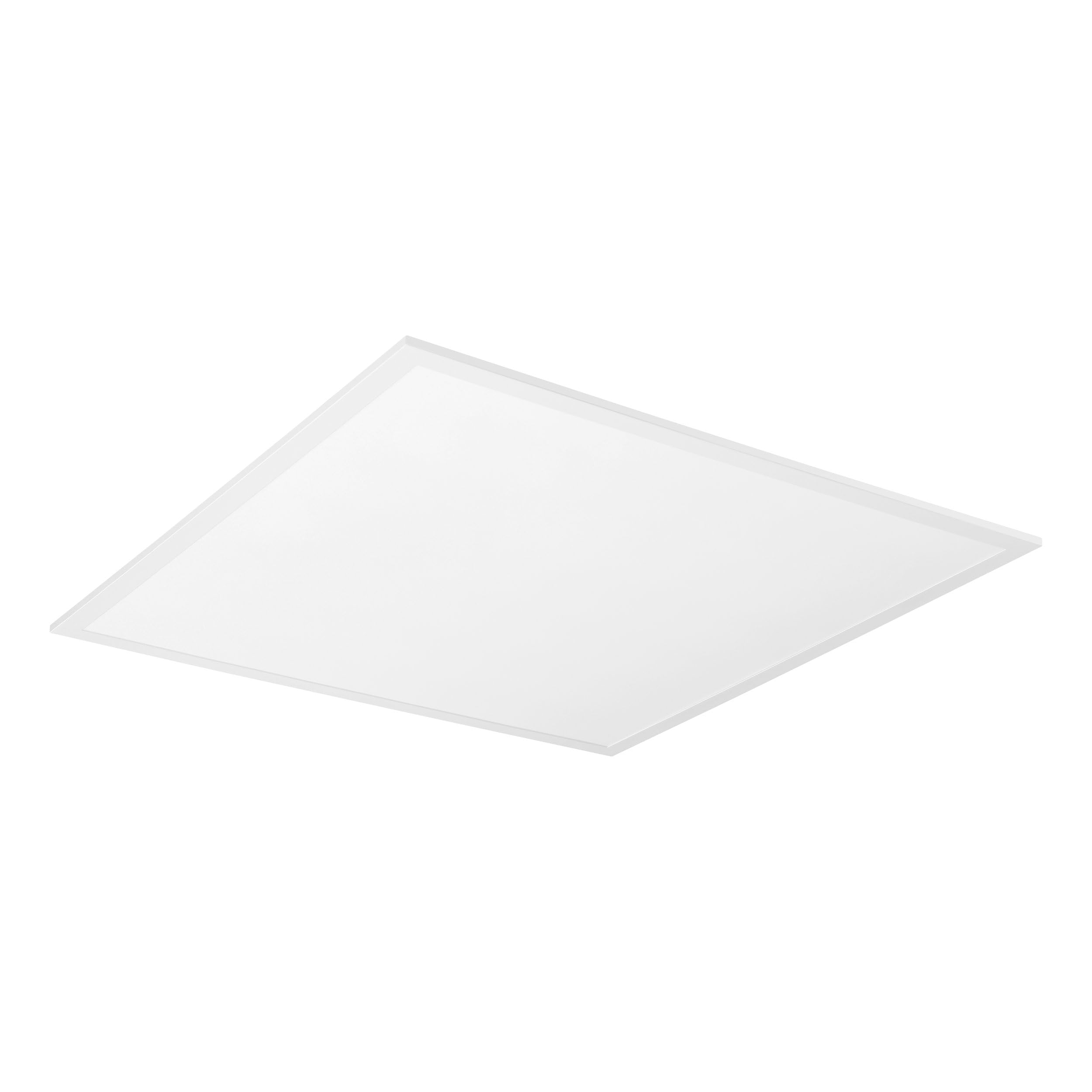 Eglo LED Panel Rabassa, recessed Light Fixture for Drop Ceilings, Square Kitchen and Office lamp, White Aluminium and Plastic, Neutral White 23.4 x 23.4