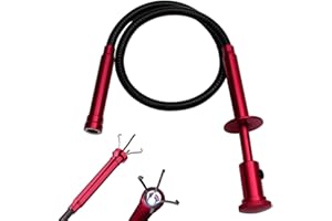 JUNRBX Stereotype four-claw magnetic gripping tool with LED light stainless steel spring can be fixed in different shapes without bounce 2 in 1 magnetic pickup (Directional four-jaw picker-03)