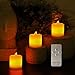 Intsun 9pcs Battery Operated Remote Timer Flameless Candles, LED Candles Pillar, Tea Lights, Last Up To 72 Hours, Seasonal Festival Decorations for Wedding, Birthday, Party (Warm Yellow)