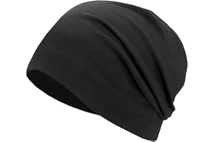 SRLLBBY Lightweight Cotton Beanie, Breathable Thin Sleep Hats, Skull Caps for Running Cycling Hiking Fishing