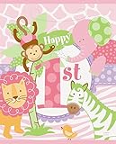 Pink Safari First Birthday Goodie Bags, 8ct
