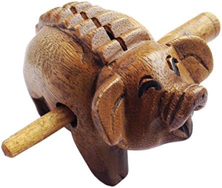 Vitasolo Guiro PIG 4' handmade from wood with stick tone block wooden animal