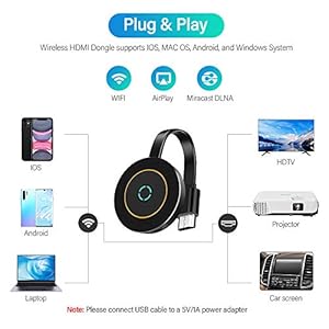 Dongle - Dongle per display wireless, 4 K HDR HDMI con display a specchio e adattatore WiFi compatibile per iPhone/iPad… - immagine 5
