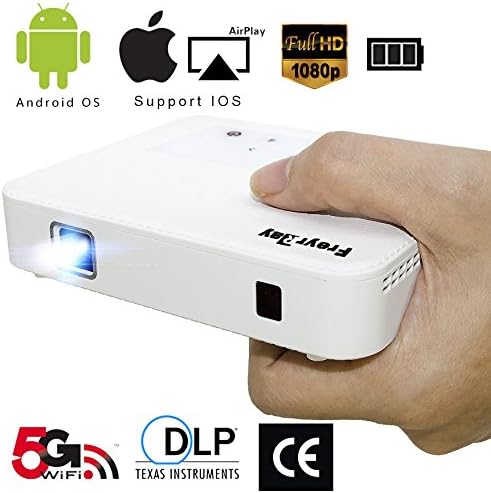 FreyrRay Mini Pocket Projector-140" 1080p Android Os,300 Lumen Projector, Wireless Airplay DLNA Projector, Multimedia HD Movie Video Mini Projector