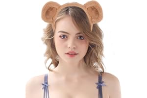 HODRME Plush Animal Ears and Horns Headband-Halloween Christmas Festival Theme Party Animal Cosplay Costume Headbands