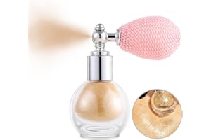 LEZERO Face and Body Glitter Spray, Highlighter Powder Spray, Loose Body Shimmer Powder Spra, Long Lasting High Gloss Glitter Powder Spray for Music Festival, Prom, Wedding Party (#6, Gold)