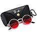 Pro Acme Round Steampunk Sunglasses for Women Men Retro Metal Frame Red (Gold Frame/Red Lens)