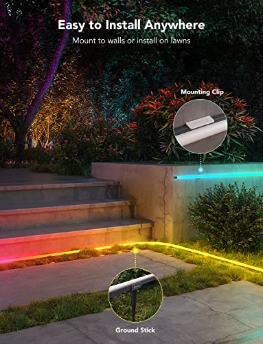 Govee Outdoor Neon LED Strip 10M, RGBIC LED Strip, App&WiFi Control, IP67 | 16 Million DIY, 64+ Scene Modes, Music Sync, Alexa&Google Assistant, Easy Installation, Garden/Backyard/Yards/Walls/Pathway