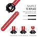 MoKo Watch Band Compatible with Garmin Forerunner 235, Soft Silicone Replacement Watch Band fit Garmin Forerunner 235/235 Lite/220/230/620/630/735XT/Approach S20/S6/S5 - Red & Black