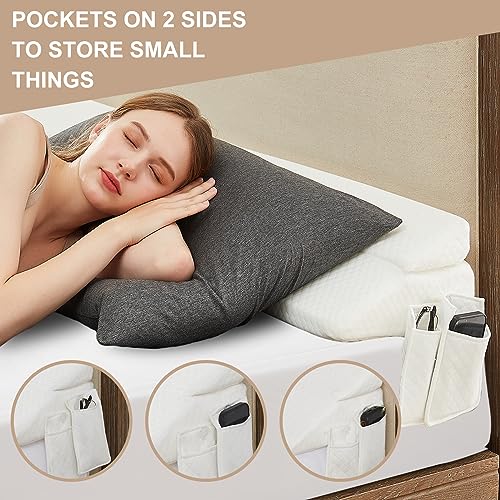 HomeMate King 76" Foldable Bed Wedge Pillow for Headboard Upgraded Bed Gap Filler Between