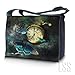LSS 15” 15.6 inch Laptop Padded Compartment Shoulder Messenger Bag with Colorful Clock Butterfly Floral Carrying Case for 14
