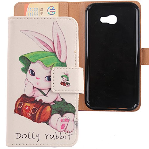 Lankashi Pattern Design PU Flip Leather Cover Skin Protective Case for Samsung Galaxy A7 2017 A720 5.7" (Dolly Ribbit)