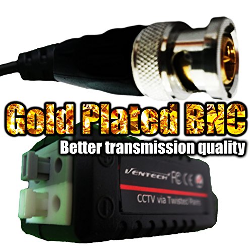 (36 Pair) VENTECH Video Balun cable HD Transceiver Pair Gold Plated BNC and Push Button terminal (NEW MODEL) extra