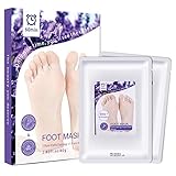MayBeau 2 Pairs Exfoliating and Moisturizing Foot Peel Mask Set, Peel Off Callus and Dead Skin,Moisturizing and Whitening feet skin (Lavender&Aloe)