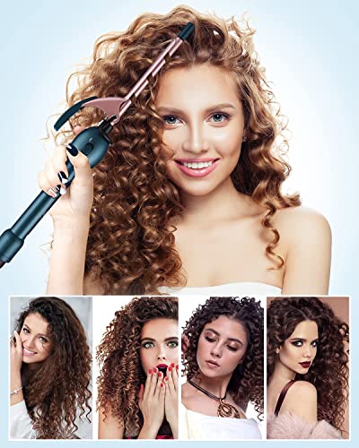 CkeyiN Professionelle Lockenstab Kleine Locken,Mini Lockenstab Keramik,9mm Elektrische Lockenwickler Haar Styling Werkzeuge Mit Schwarze Handschuhe Klein Lockenstab für Männer/Frauen/Kinder