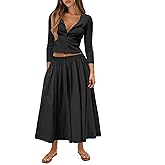 Pungdra Womens Sweater Skirt Sets for Women Ribbed Button Down Cardigan 2 Piece Matching Set Fall Casual Going Out Outfits