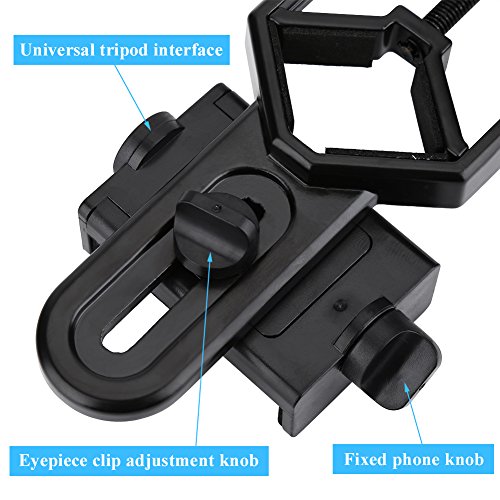Richer-R Universal Cell Phone Photography Adapter Mount, Aluminium Alloy Telescope Universal Cellphone Mount Suitable for Monocular Rifle Scope Telescope