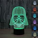 SmartEra® 3D Star Wars Darth Vader Model 7 Color Change Fantastic USB Touch Button LED Desk Table Light Lamp
