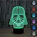 SmartEra® 3D Star Wars Darth Vader Model 7 Color Change Fantastic USB Touch Button LED Desk Table Light Lamp